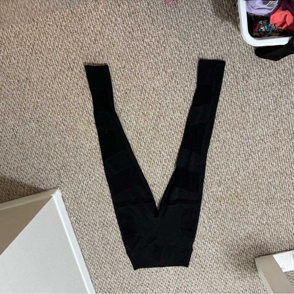POP Fit Black Leggings with sheer panels